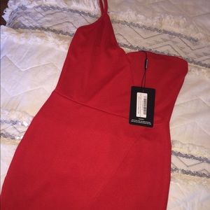 red off shoulder dress